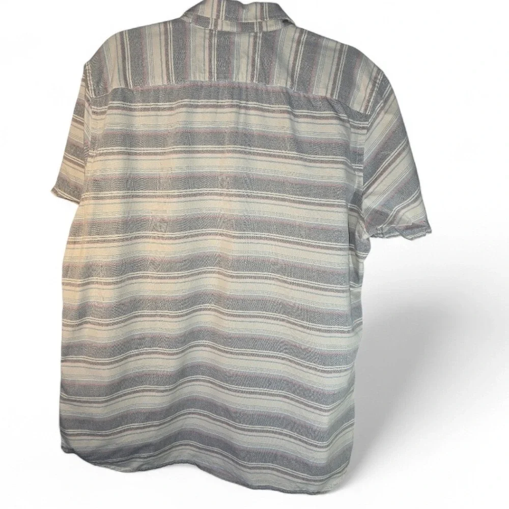 Banana Republic Men's Striped Short Sleeve Polo Shirt Soft Neutral Tones Size XL